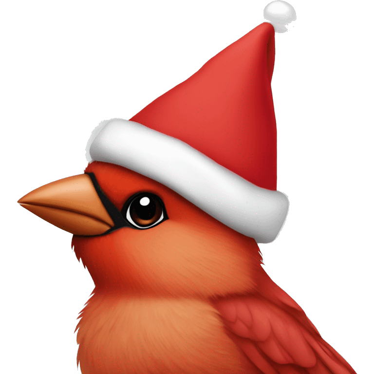 Cardinal chick with santa hat emoji