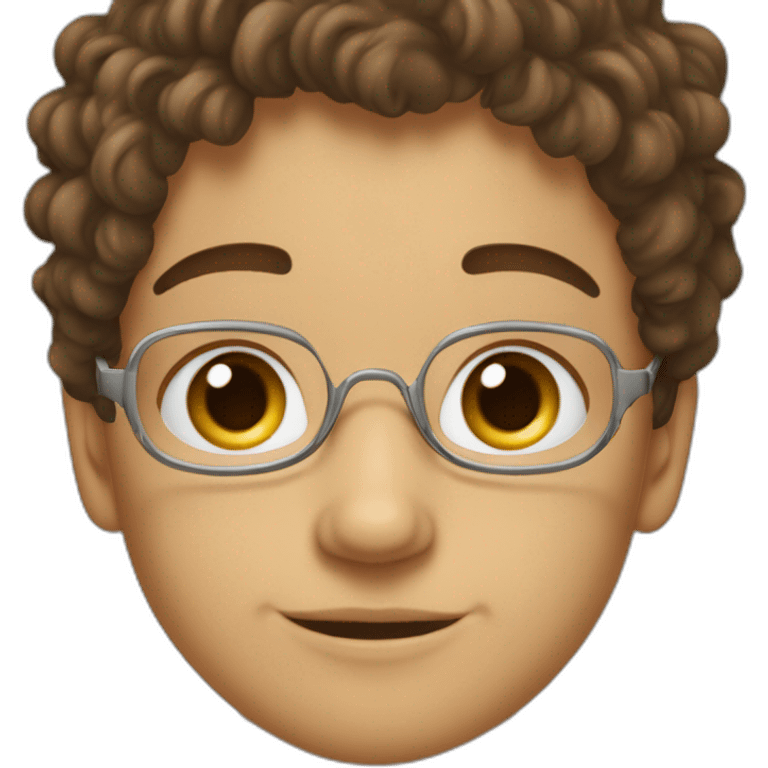 Garçon avec les cheveux bouclés et avec la. Peau métisse emoji