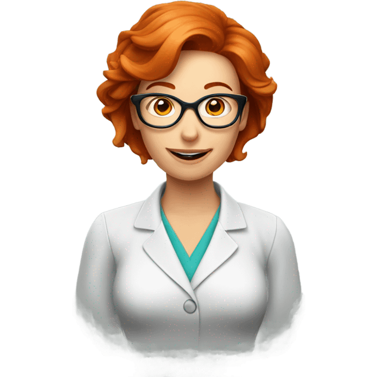 red hair woman nutritionist with glasses wishing money emoji