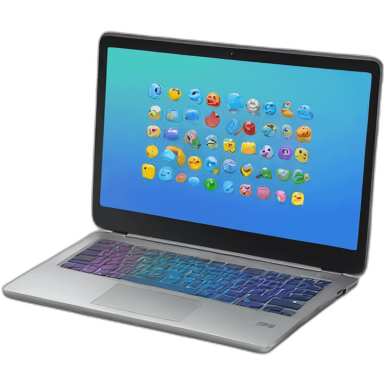 Colorful laptop emoji