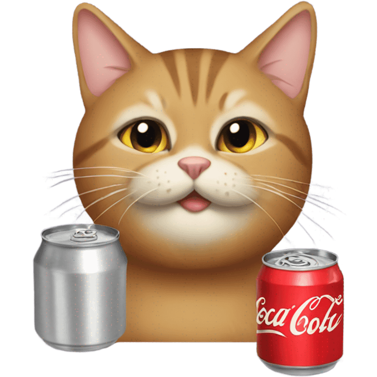 Cat drinking coke emoji