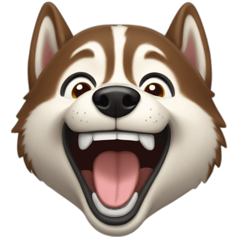 Brown husky laughing emoji