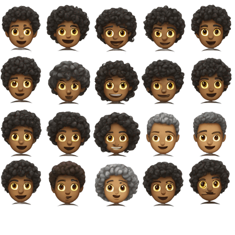 A lot of curly people emoji