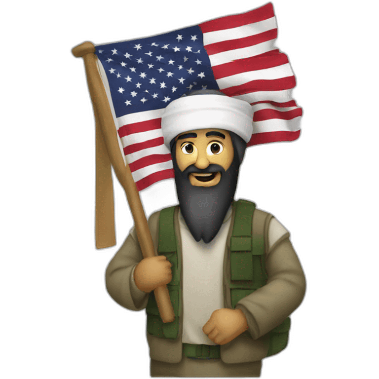 bin laden holding a us flag emoji