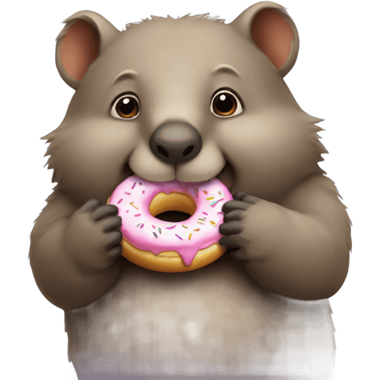 Wombat holding a donut emoji