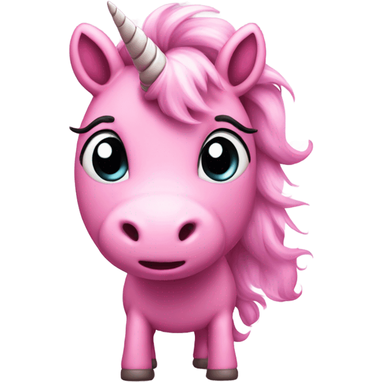 Pink fluffy unicorn emoji