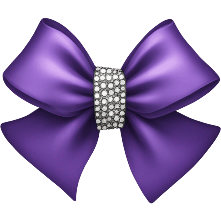 Purple whit black bow with rhinestones emoji