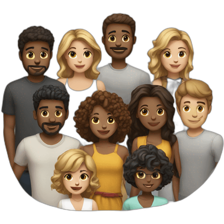 group of people friends emoji