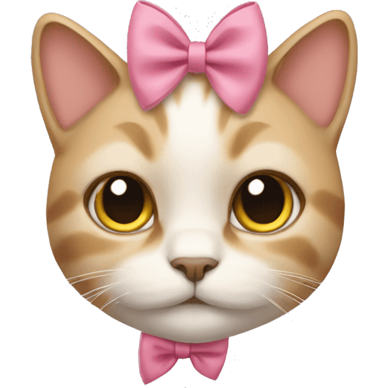 A cat wearing a bow emoji