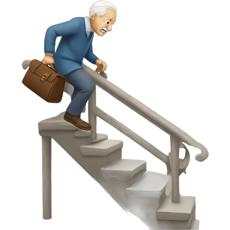 Old Man trips on stairs emoji