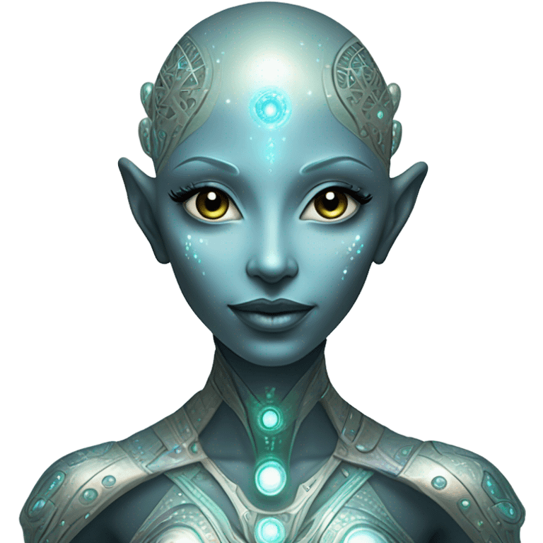 Pleiadian alien female third eye full body emoji