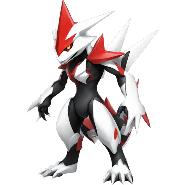  Cool Edgy Futuristic Black White Red Zangoose-Digimon-Mecha full body emoji