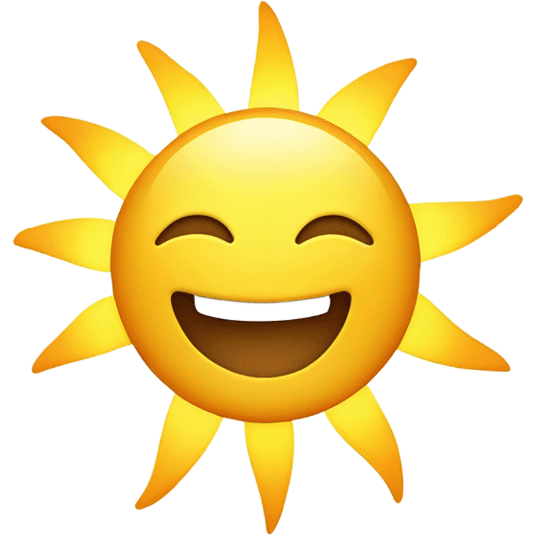 A cute, energetic sun , showing determination and focus.with vibrant colors and a playful vibe. emoji