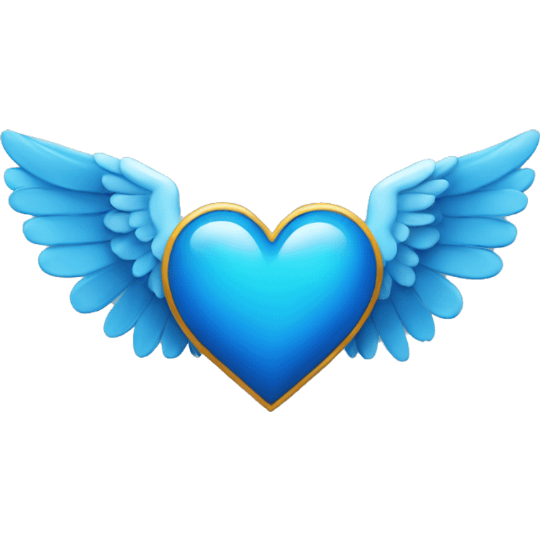 Blue heart with wings emoji