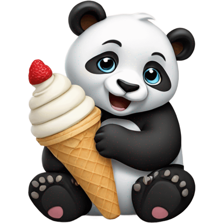 Panda eating ice cream emoji