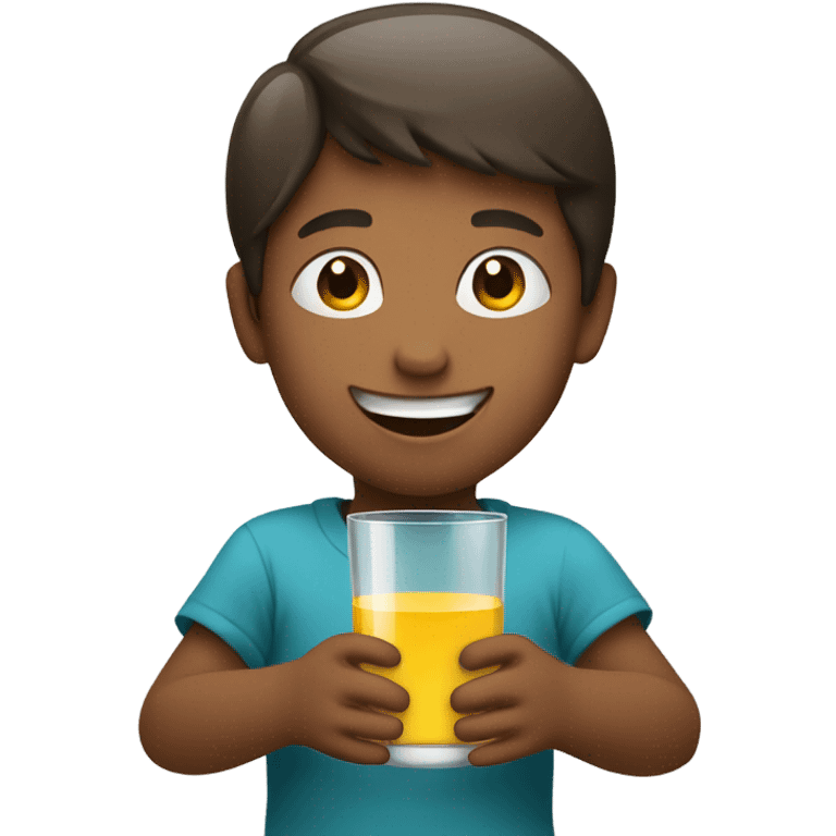 Kid with glass emoji