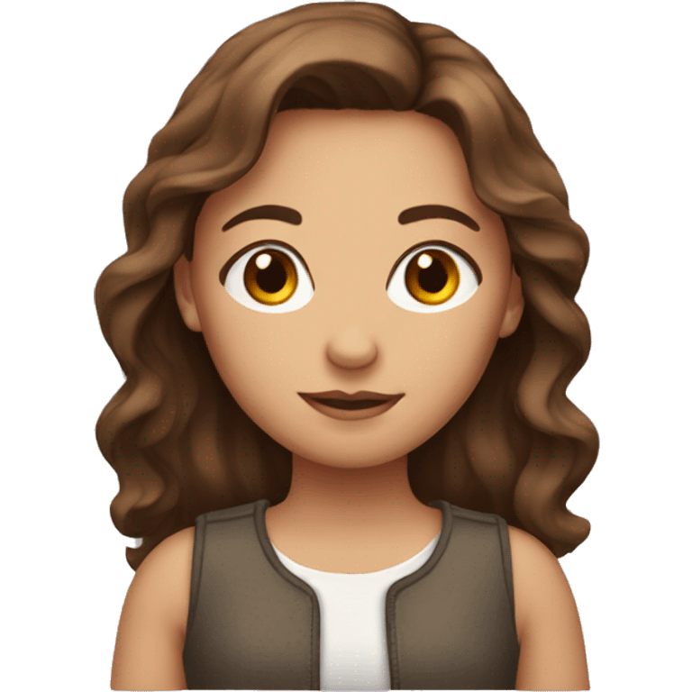 Brown hair girl emoji