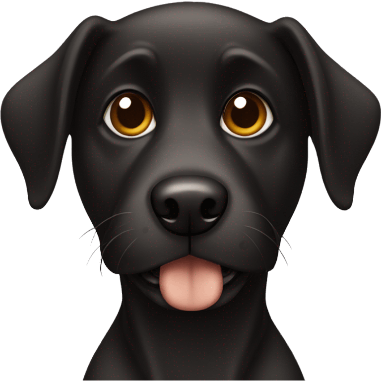 Black dog with brown eyes emoji