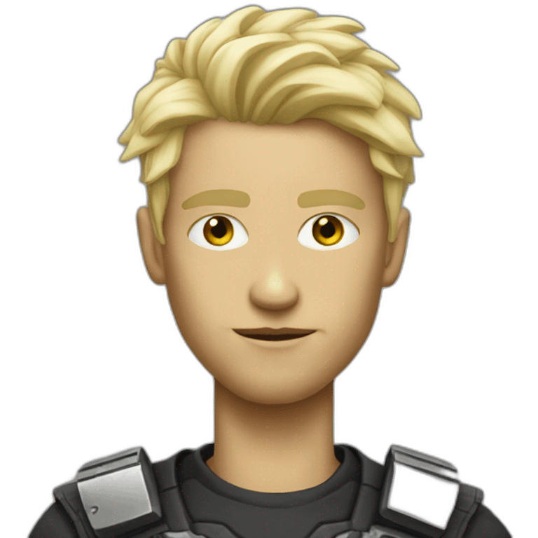 Blond cyberpunk man emoji