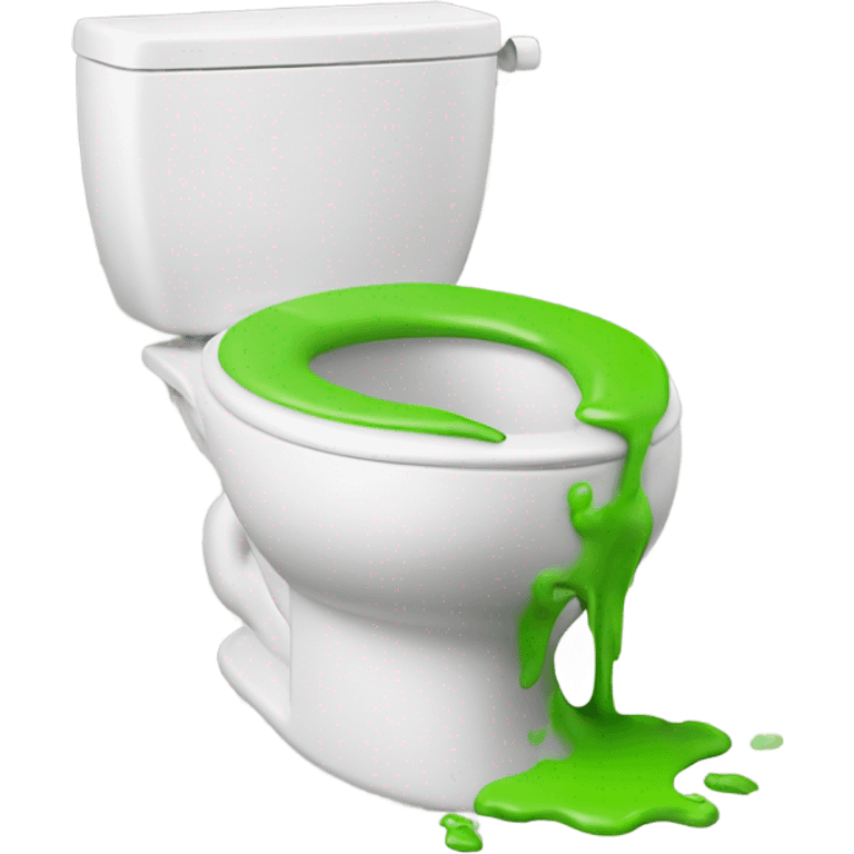 Toilet with green vomit emoji