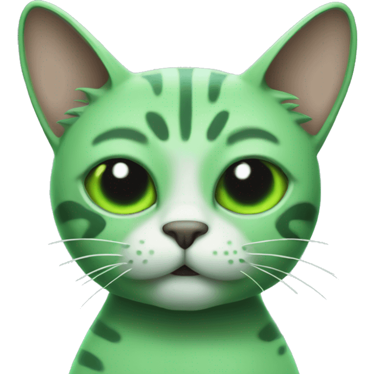 Green alien cat with antennas  emoji