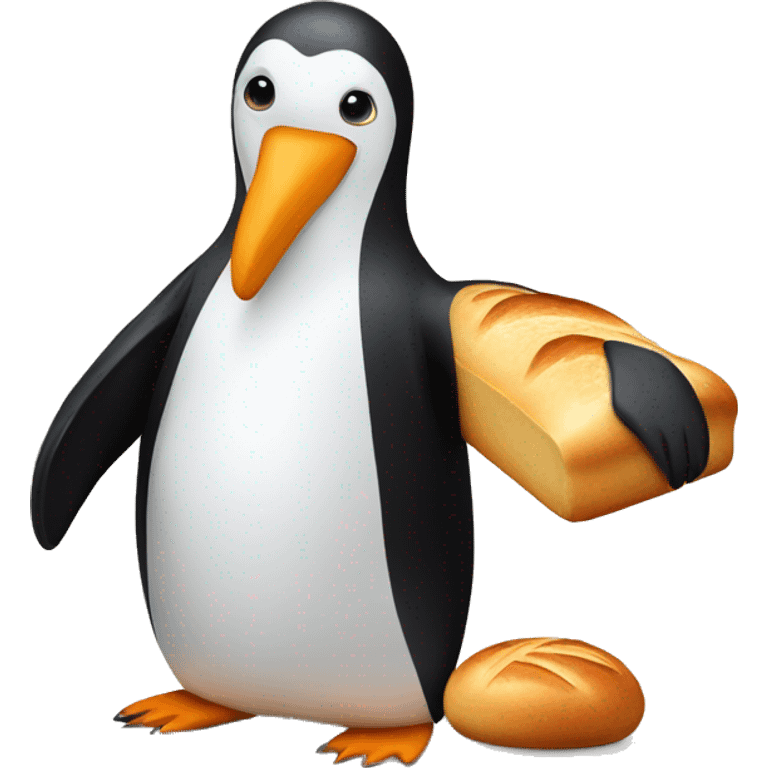 Pinguin with bread emoji