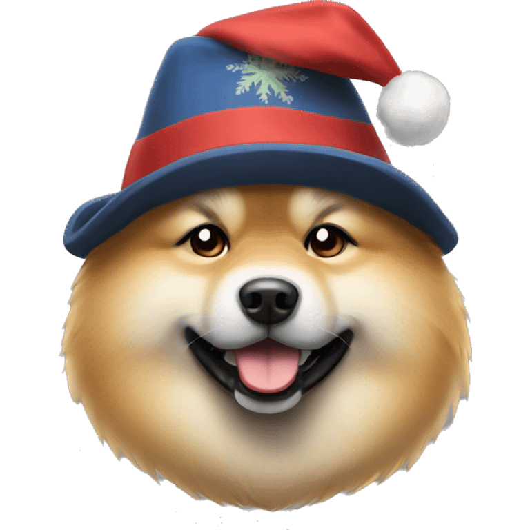 Eurasier dog with Holliday hat on emoji