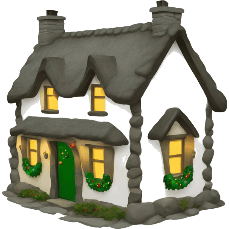 Irish Christmas cottage  emoji