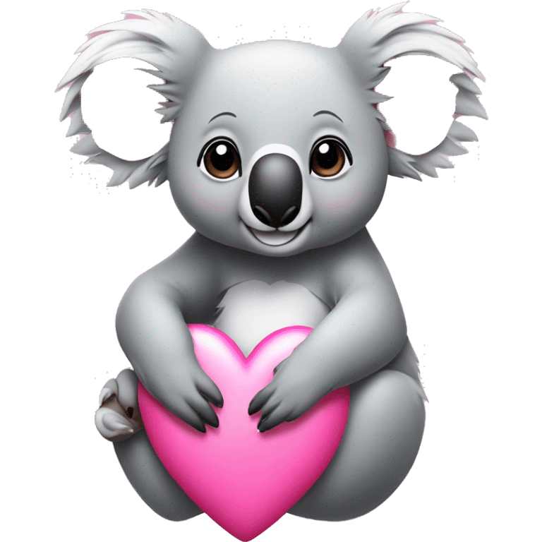 koala looking loving with pink hearts around it  emoji