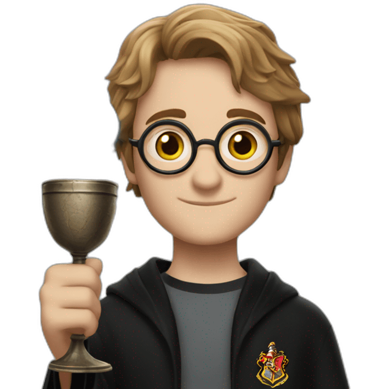 Harry Potter with the goblet of fire emoji