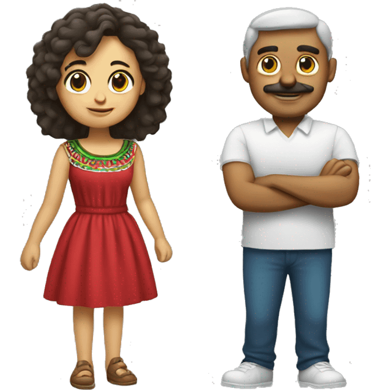 An italian man and Mexican girlgirl emoji