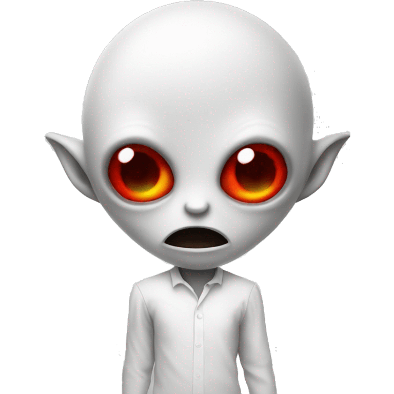 Red star-shaped alien wearing a white shirt  emoji