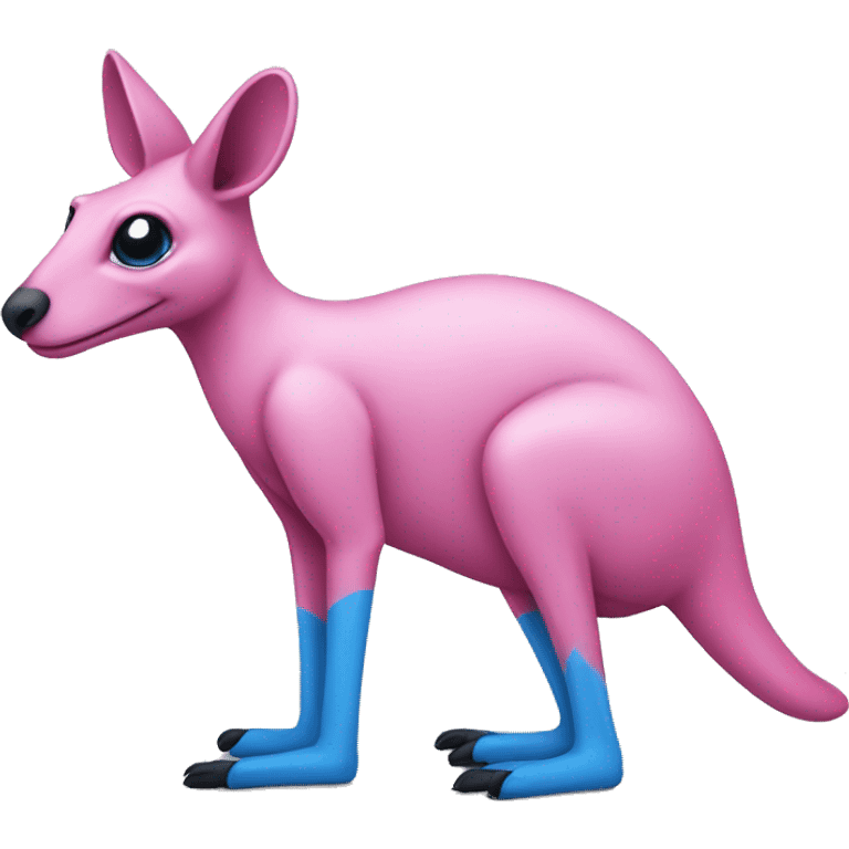 Pink kangaroo and blue kangaroo emoji