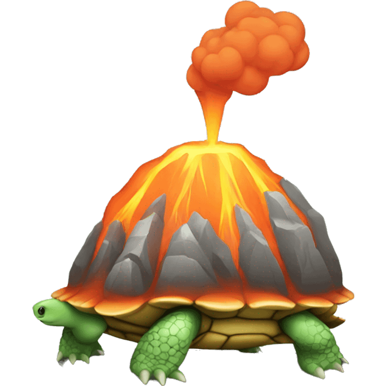 turtle with a volcano shell emoji