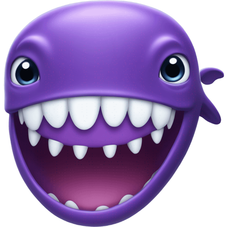 purple whale front with open mouth emoji