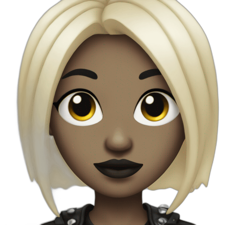 Big goth girl with nose ring and two toned hair emoji