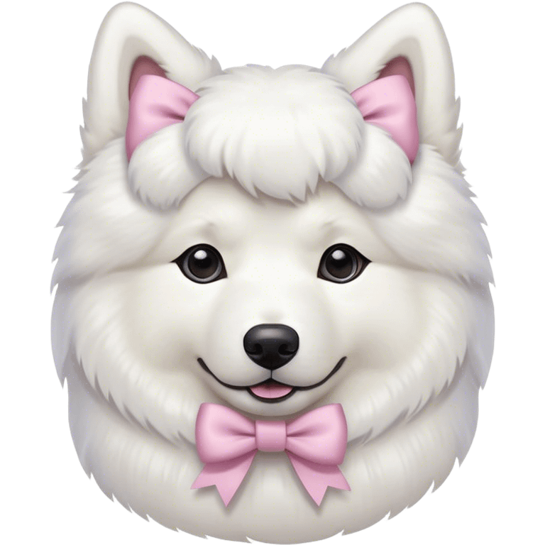 samoyed with pastel bow emoji