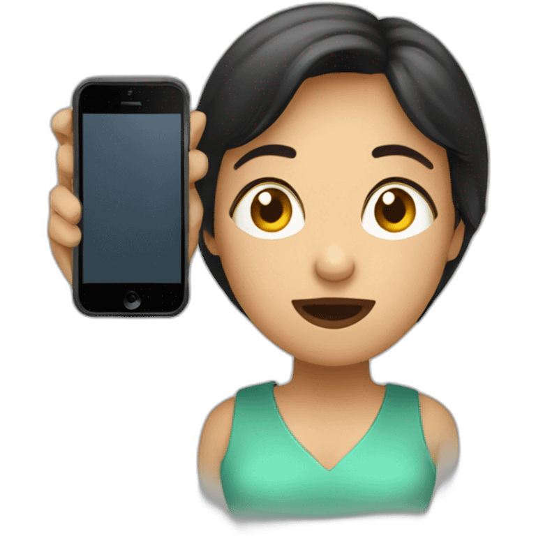 Femme qui ignore son mari pour un téléphone emoji