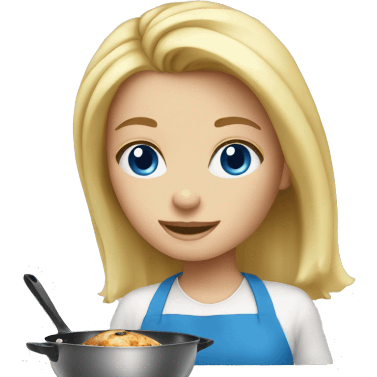 Blonde blue eye girl cooking  emoji