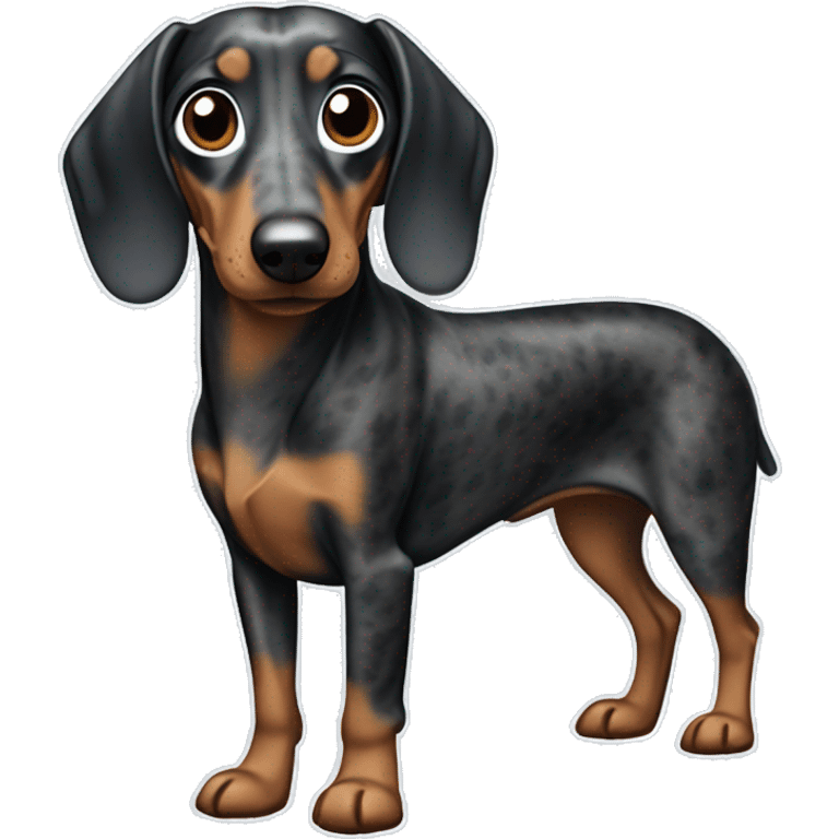 Blue and black dapple weiner dog emoji