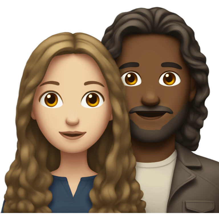 white man and woman with brunette hair emoji