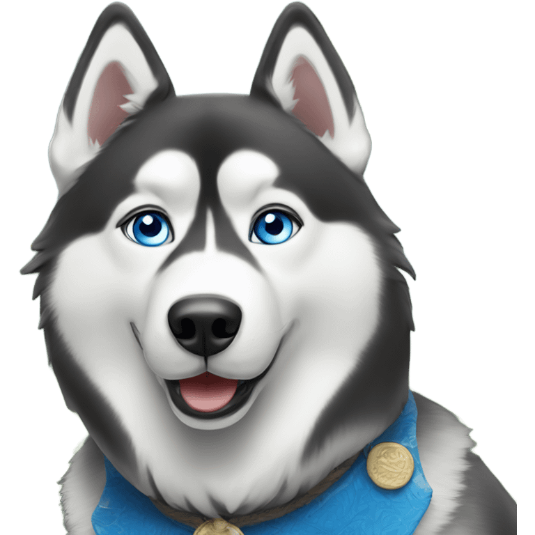 Blue eyed husky in Thailand  emoji