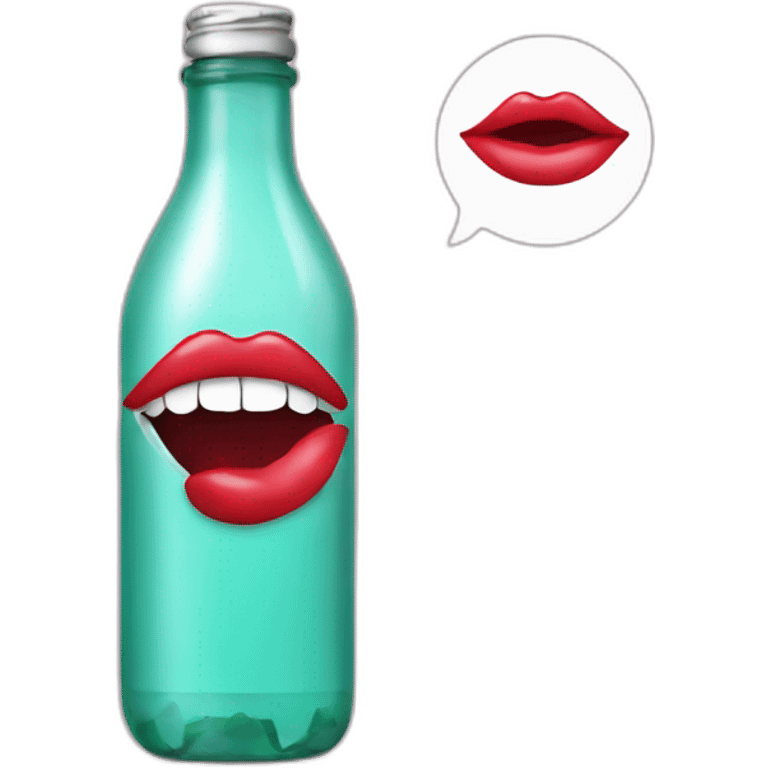 bottle and lips emoji