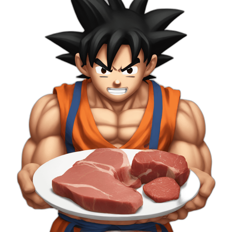 goku eatting meat emoji