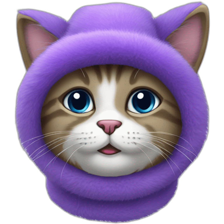 purple furry cat in ushanka emoji