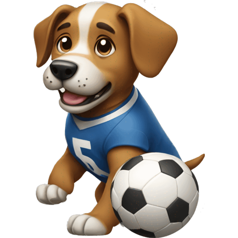 dog playing football emoji