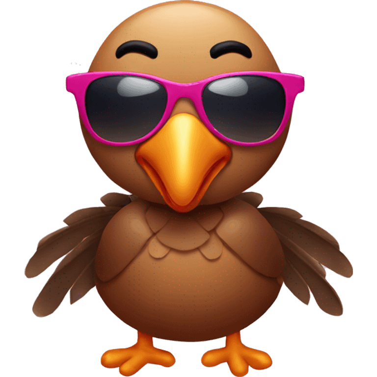 Turkey with sunglasses and beach shorts emoji