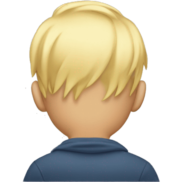 boy with blonde hair facing backwards emoji