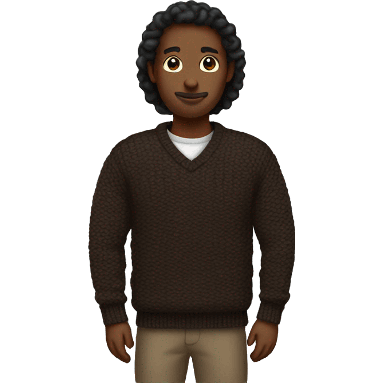 Dark brown knit sweater emoji