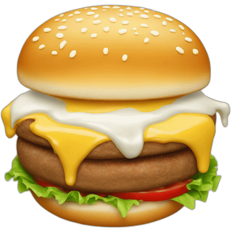 burger with white sauce insidfe emoji